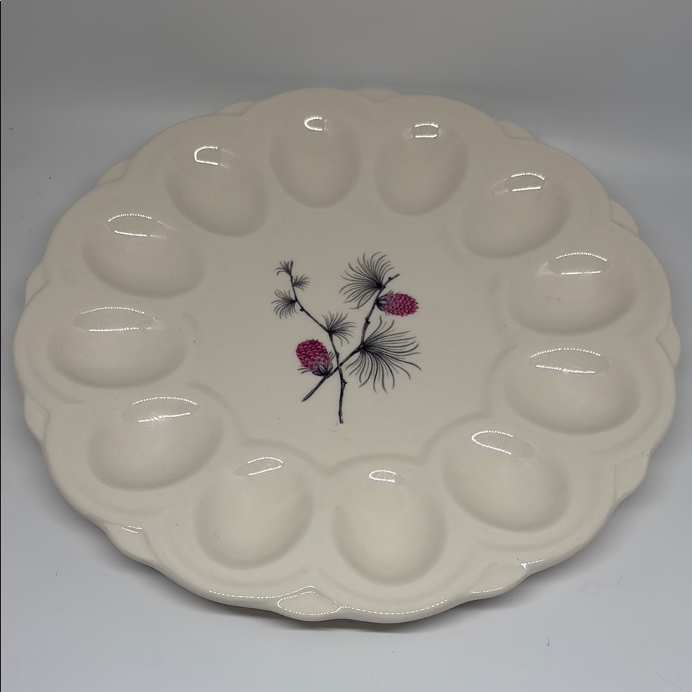 Elegant Vintage Canonsburg WILD CLOVER Deviled Egg Platter